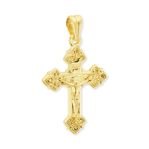 Sterling Silver Trefoil Crucifix Pendant (35 x 20 mm)