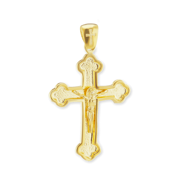 Sterling Silver Trefoil Crucifix Pendant (42 x 25 mm)