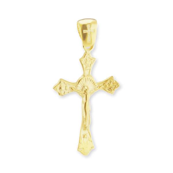 Sterling Silver Trefoil Crucifix Pendant (32 x 16 mm)