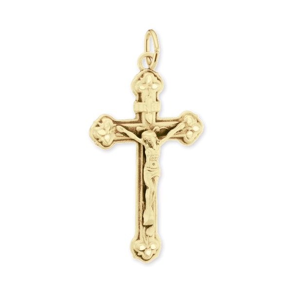 Sterling Silver Trefoil Crucifix Pendant (46 x 24 mm)