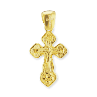 Sterling Silver Trefoil Crucifix Pendant (26 x 13 mm)