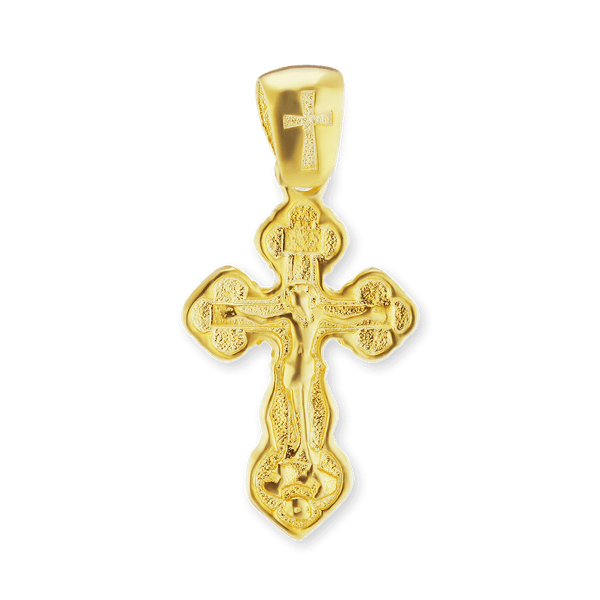 Sterling Silver Trefoil Crucifix Pendant (26 x 13 mm)