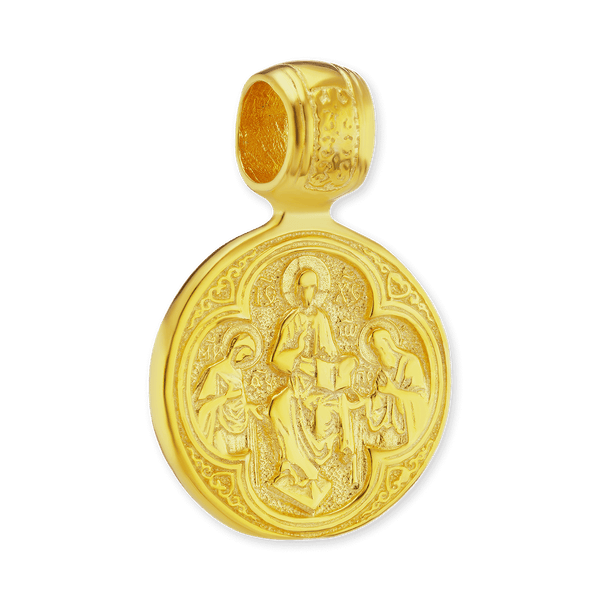 Sterling Silver Resurrection Byzantine Double-Sided Pendant (26 x 17 mm)