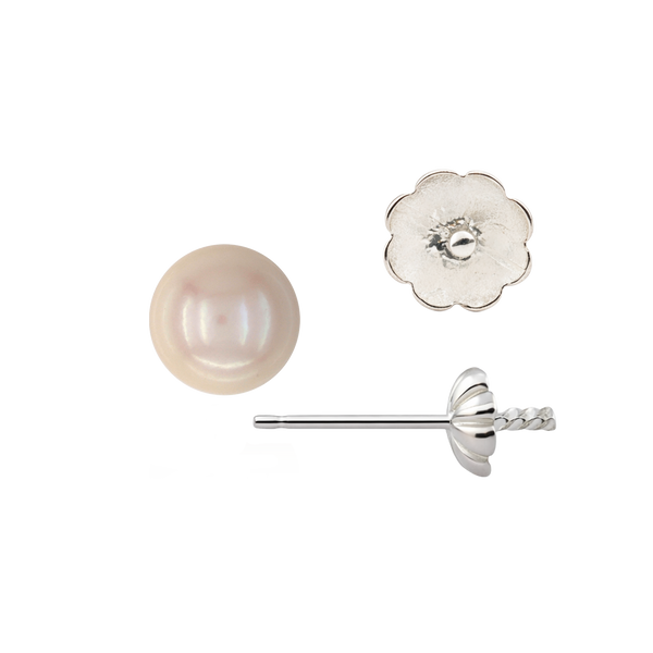 Pearl Cup Earrings with Peg