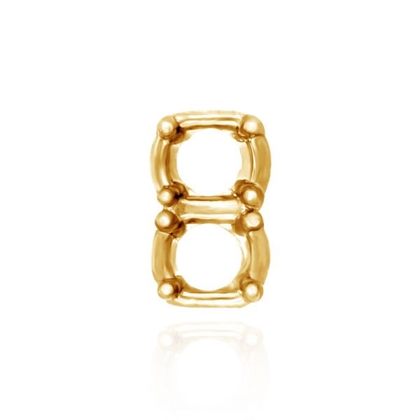 Strip Settings for 2 Round Stones (9.00 x 6.00 mm - 10.00 x 6.00 mm)