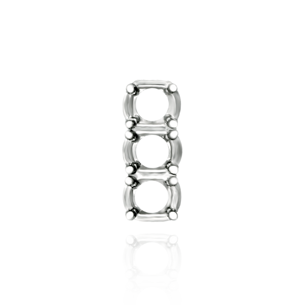 Strip Settings for 3 Round Stones (13.50 x 4.80 mm - 14.60 x 6.00 mm)