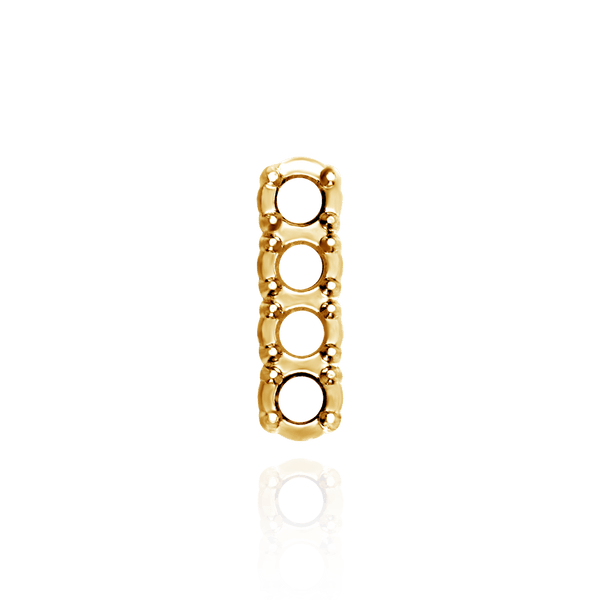Strip Settings for 4 Round Stones (17.80 x 4.80 mm - 19.50 x 6.20 mm)