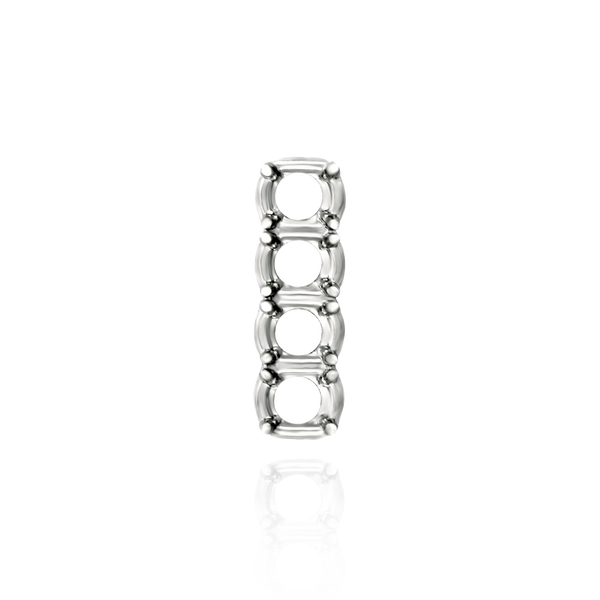 Strip Settings for 4 Round Stones (17.80 x 4.80 mm - 19.50 x 6.20 mm)