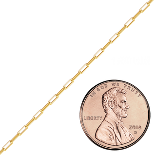 Bulk / Spooled Paperclip Cable Chain in 14K & 18K Yellow Gold (1.30 mm - 7.80 mm)