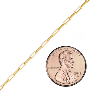 Bulk / Spooled Paperclip Cable Chain in 14K & 18K Yellow Gold (1.70 mm - 7.80 mm)