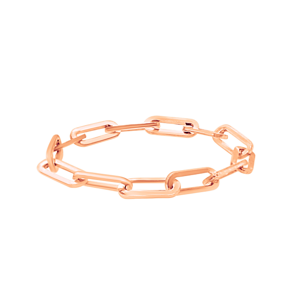 Paperclip Cable Chain Ring in Pink Gold-Filled (Sizes 4-12) (2.5 mm)