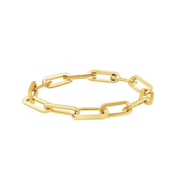Paperclip Cable Chain Ring in Gold-Filled (Sizes 4-12) (2.5 mm)