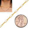 Bulk / Spooled Paperclip Cable Chain in 14K & 18K Yellow Gold (1.30 mm - 7.80 mm)