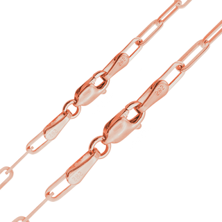 Finished Paperclip Cable Bracelet in 14K Pink Gold (2.50 mm - 3.50 mm)