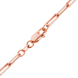 Finished Paperclip Cable Bracelet in 14K Pink Gold (2.50 mm - 3.50 mm)