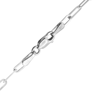 Finished Paperclip Cable Anklet in 14K White Gold (2.50 mm - 3.50 mm)