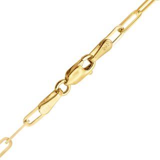 Finished Paperclip Cable Necklace in 18K Yellow Gold (2.50 mm - 3.50 mm)