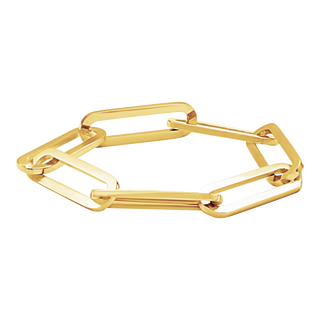 Paperclip Cable Chain Ring in 14K Yellow Gold (Sizes 4-12) (2.5 mm - 3.5 mm)