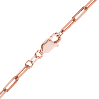 Finished Paperclip Cable Bracelet in 14K Pink Gold (2.50 mm - 3.50 mm)