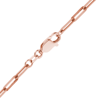Finished Paperclip Cable Anklet in 14K Pink Gold (2.50 mm - 3.50 mm)