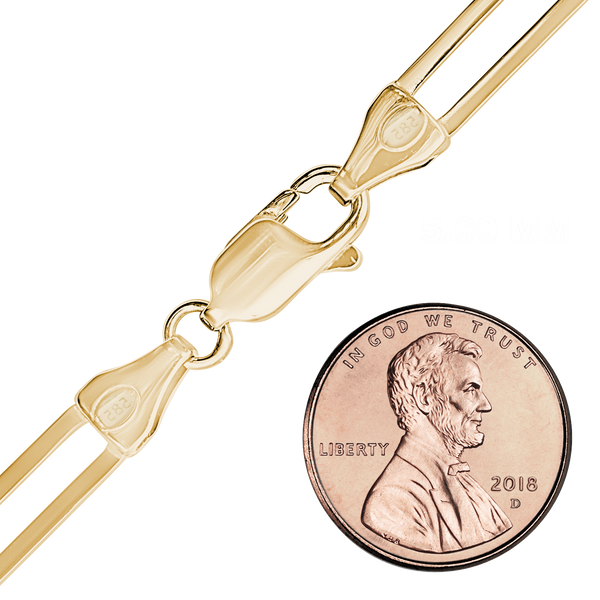 Finished Paperclip Cable Necklace in 14K Yellow Gold (1.30 mm - 7.80 mm)