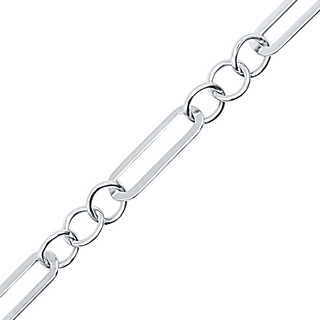 Alternating Trace Elongated Cable Chain Collection - Sterling Silver