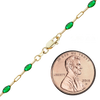 Finished Paperclip Cable with Green Emerald Enamel Necklace in 14K Gold-Filled (1.60 mm)