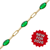 Bulk / Spooled Paperclip Cable with Green Emerald Enamel Chain in 14K Gold-Filled (1.60 mm)