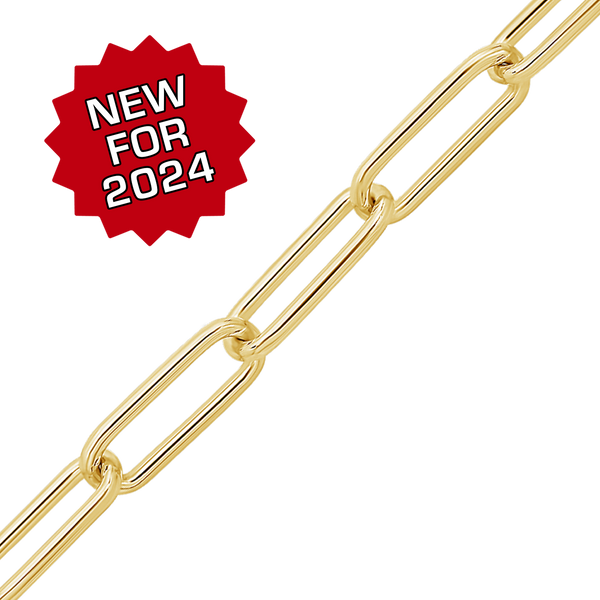 Bulk / Spooled Heavy Round Paperclip Chain in 14K Gold-Filled (5.00 mm - 9.00 mm)