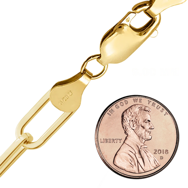 Finished Heavy Square Paperclip Anklet in 14K Gold-Filled (9.00 mm)