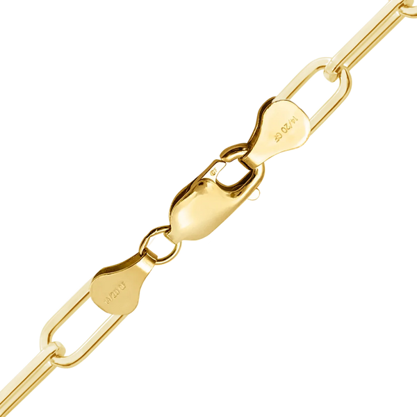 Finished Heavy Square Paperclip Anklet in 14K Gold-Filled (9.00 mm)