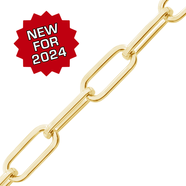 Bulk / Spooled Heavy Square Paperclip Chain in 14K Gold-Filled (9.00 mm)