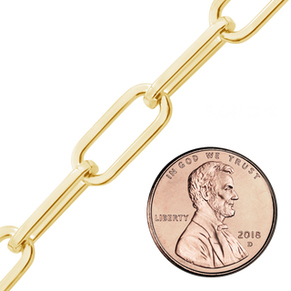 Bulk / Spooled Heavy Square Paperclip Chain in 14K Gold-Filled (9.00 mm)