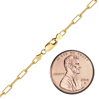 Finished Light Paperclip Anklet in 14K Gold-Filled (2.30 mm - 4.00 mm)