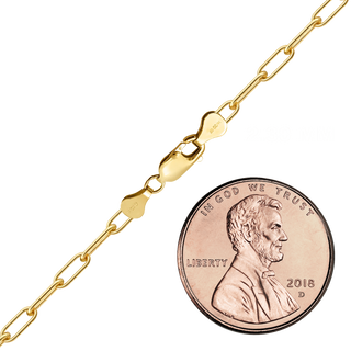 Finished Light Paperclip Anklet in 14K Gold-Filled (2.30 mm - 4.00 mm)