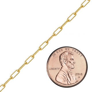 Bulk / Spooled Light Paperclip Chain in 14K Gold-Filled (2.30 mm - 4.00 mm)