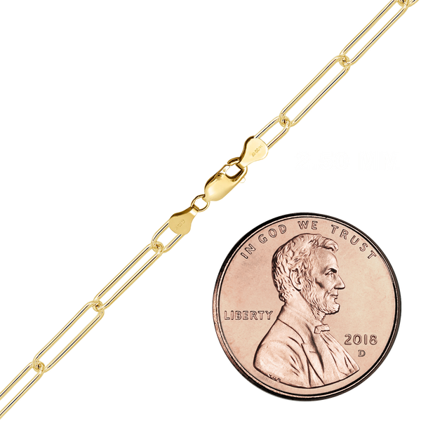 Finished Light Paperclip Bracelet in 14K Gold-Filled (2.50 mm - 4.00 mm)
