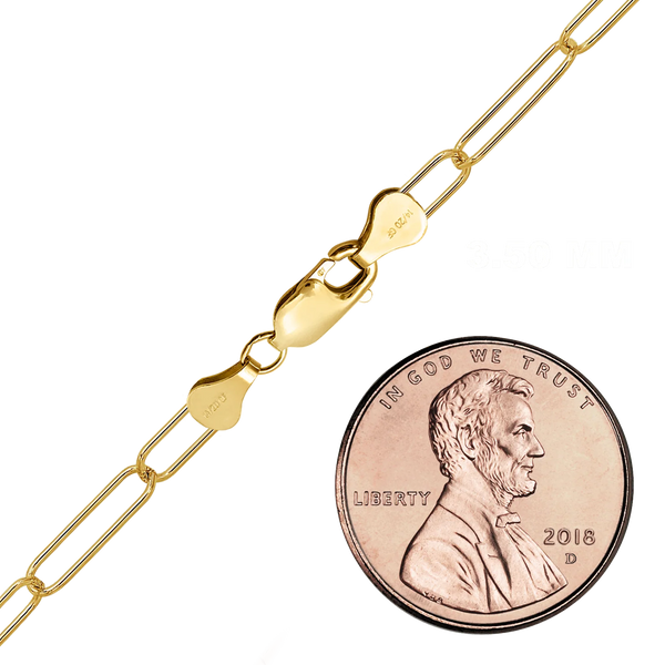 Finished Light Paperclip Bracelet in 14K Gold-Filled (2.50 mm - 4.00 mm)