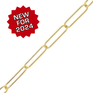 Bulk / Spooled Light Paperclip Chain in 14K Gold-Filled (2.50 mm - 4.00 mm)