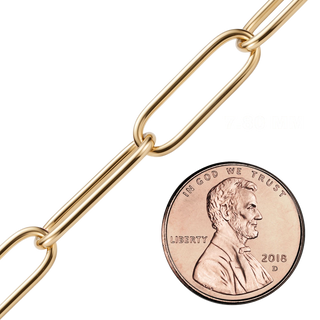 Bulk / Spooled Light Round Paperclip Cable Chain in 14K Yellow Gold (7.80 mm)