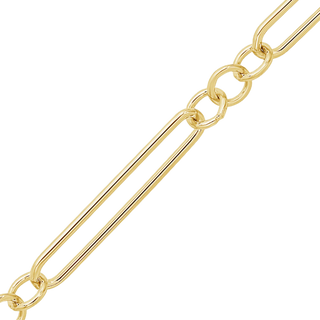 Bulk / Spooled Alternating Light Paperclip & Cable Chain in 14K Gold-Filled (4.00 mm)