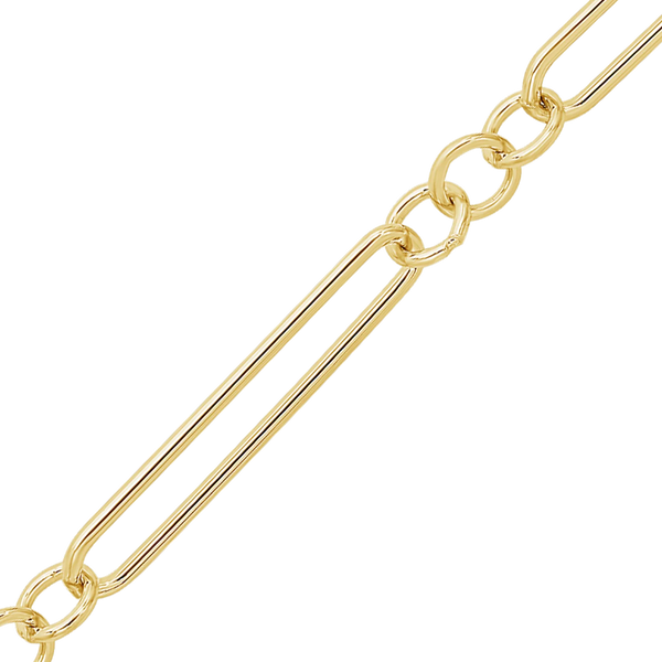 Bulk / Spooled Alternating Light Paperclip & Cable Chain in 14K Gold-Filled (4.00 mm)