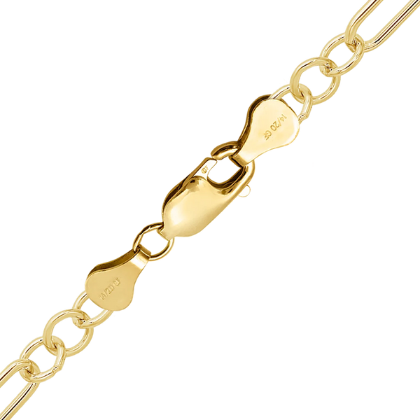 Finished Alternating Light Paperclip & Cable Necklace in 14K Gold-Filled (4.00 mm)