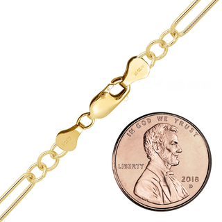 Finished Alternating Light Paperclip & Cable Necklace in 14K Gold-Filled (4.00 mm)