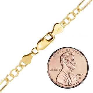 Finished Alternating Light Paperclip & Cable Bracelet in 14K Gold-Filled (4.00 mm)