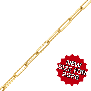 Bulk / Spooled Paperclip Cable Chain in 14K Gold-Filled (1.60 mm- 4.00 mm)