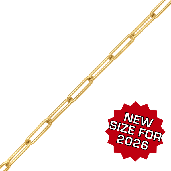 Bulk / Spooled Paperclip Cable Chain in 14K Gold-Filled (1.60 mm- 4.00 mm)