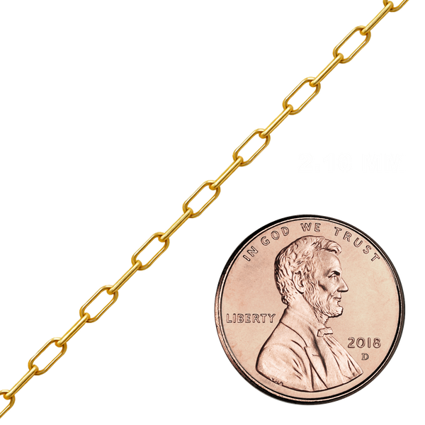Bulk / Spooled Paperclip Cable Chain in 14K Gold-Filled (1.60 mm- 4.00 mm)