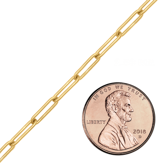 Bulk / Spooled Round Paperclip Cable Chain in 14K Yellow Gold (2.50 mm - 7.80 mm)