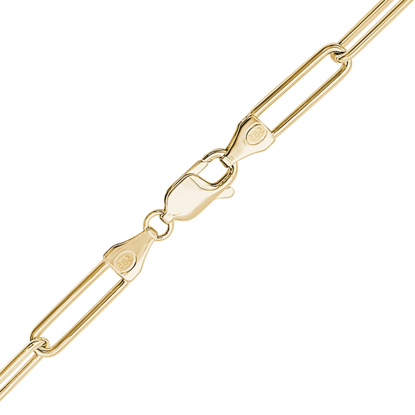 Finished Round Paperclip Cable Anklet in 14K Yellow Gold (2.50 mm - 7.80 mm)